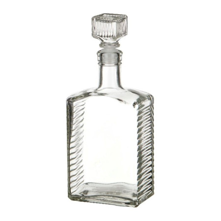 Бутылка (штоф) "Кристалл" стеклянная 0,5 литра с пробкой  в Пензе